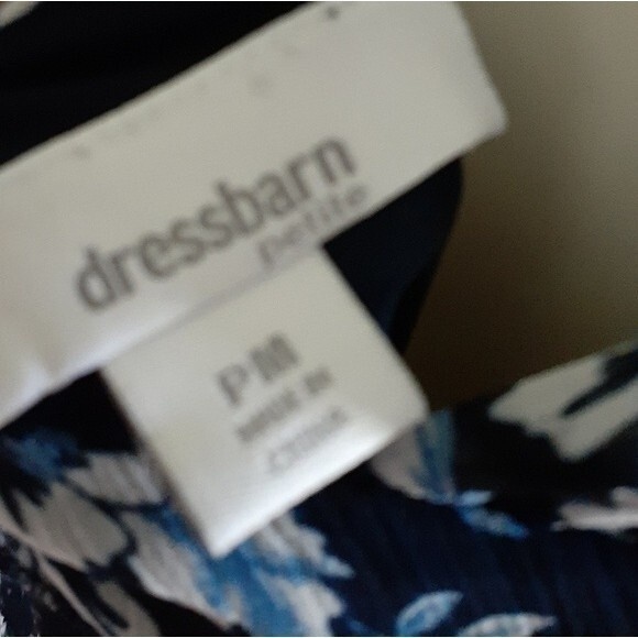 dress barn top m mp navy blue ruffle shirt blouse medium feminine summer top - Picture 6 of 6